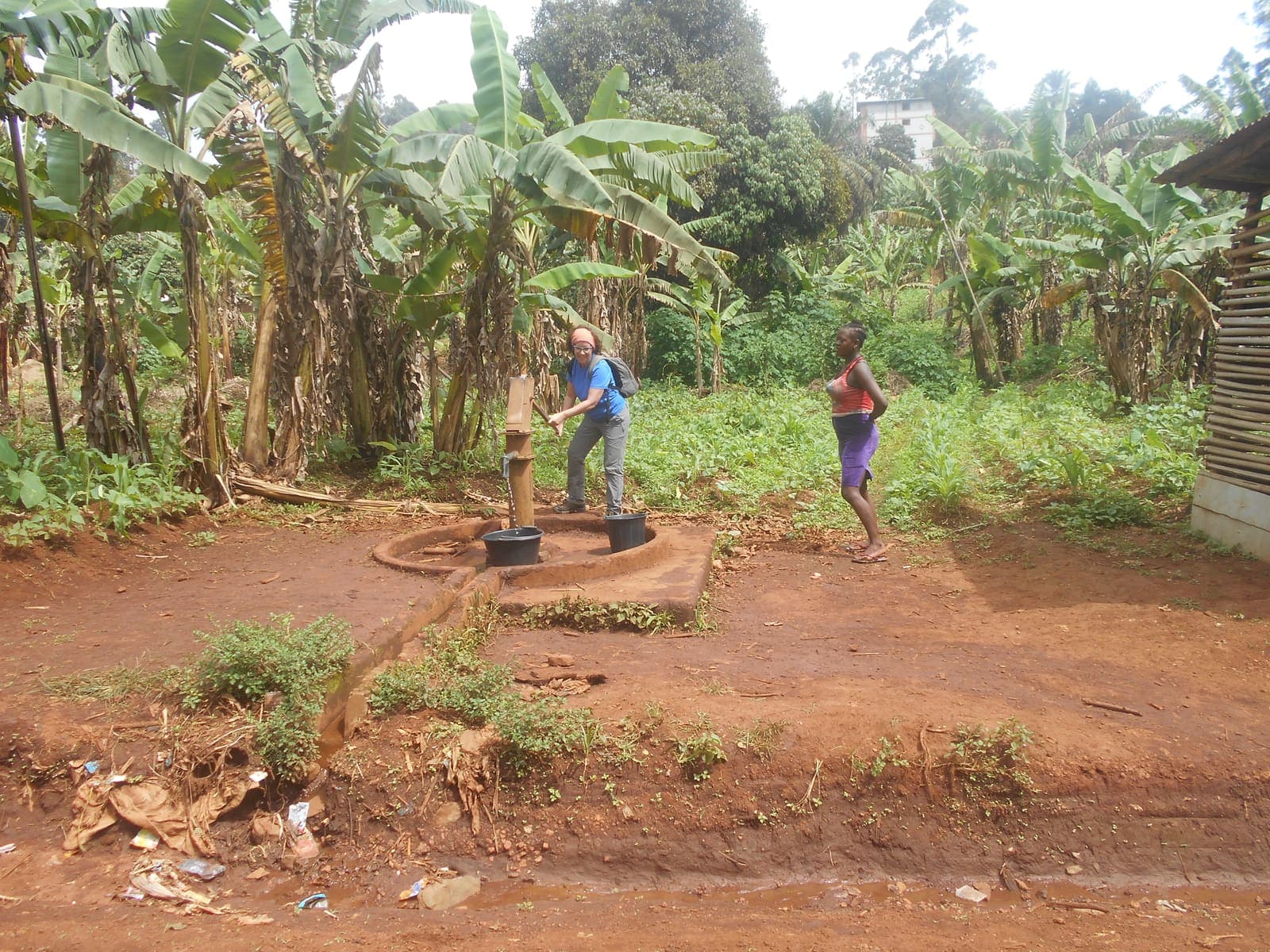Drawing drinking water in a village